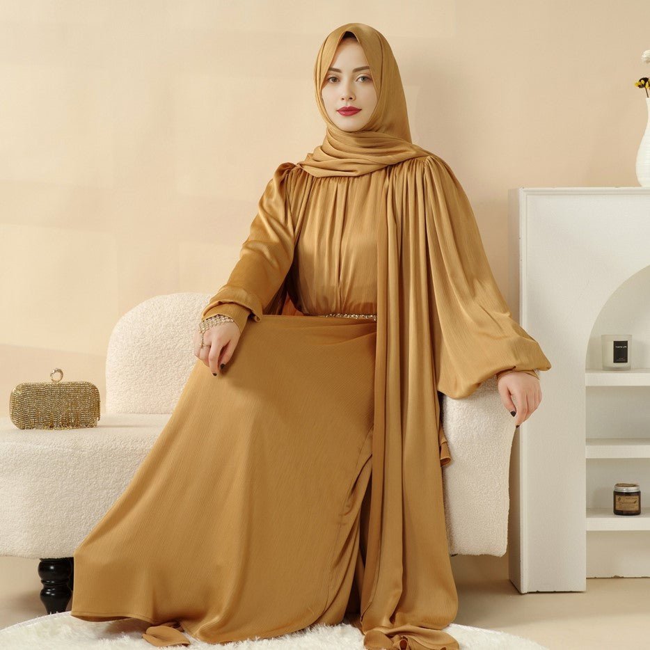 Pleated Lantern Sleeve Abaya: A Blend of Luxury and Timelessness 2025 - Mariam's Collection