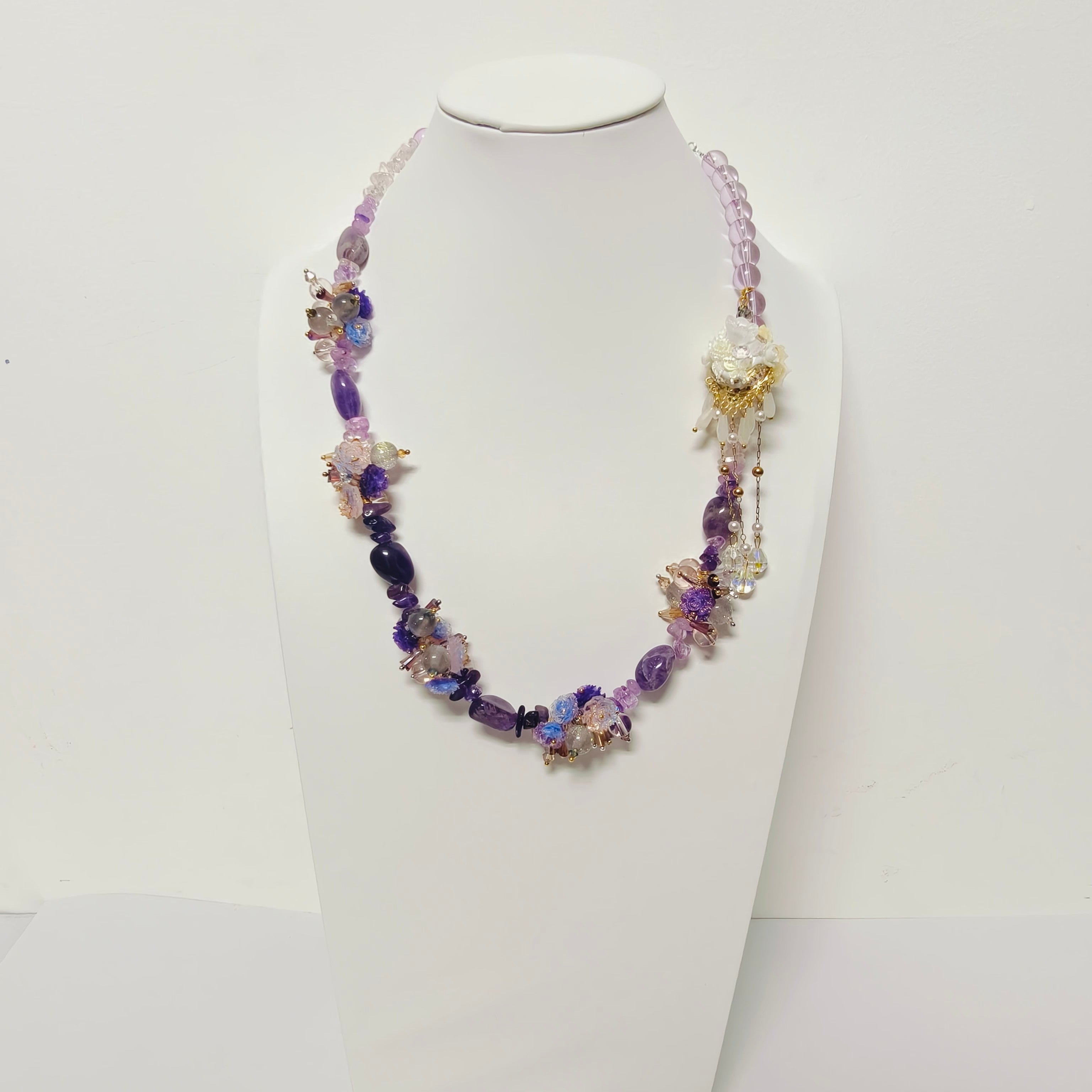 Handmade Premium Crystal Necklace | Artisan Woven Jewelry with Alloy Accents | Elegant Sparkling Statement Necklace for Women (MAC345)