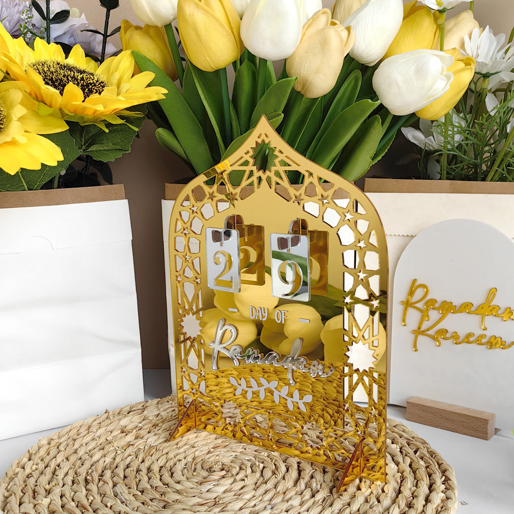 Festive Home Craft Ornament Ramadan Countdown Acrylic Tabletop Decor (MAC403)