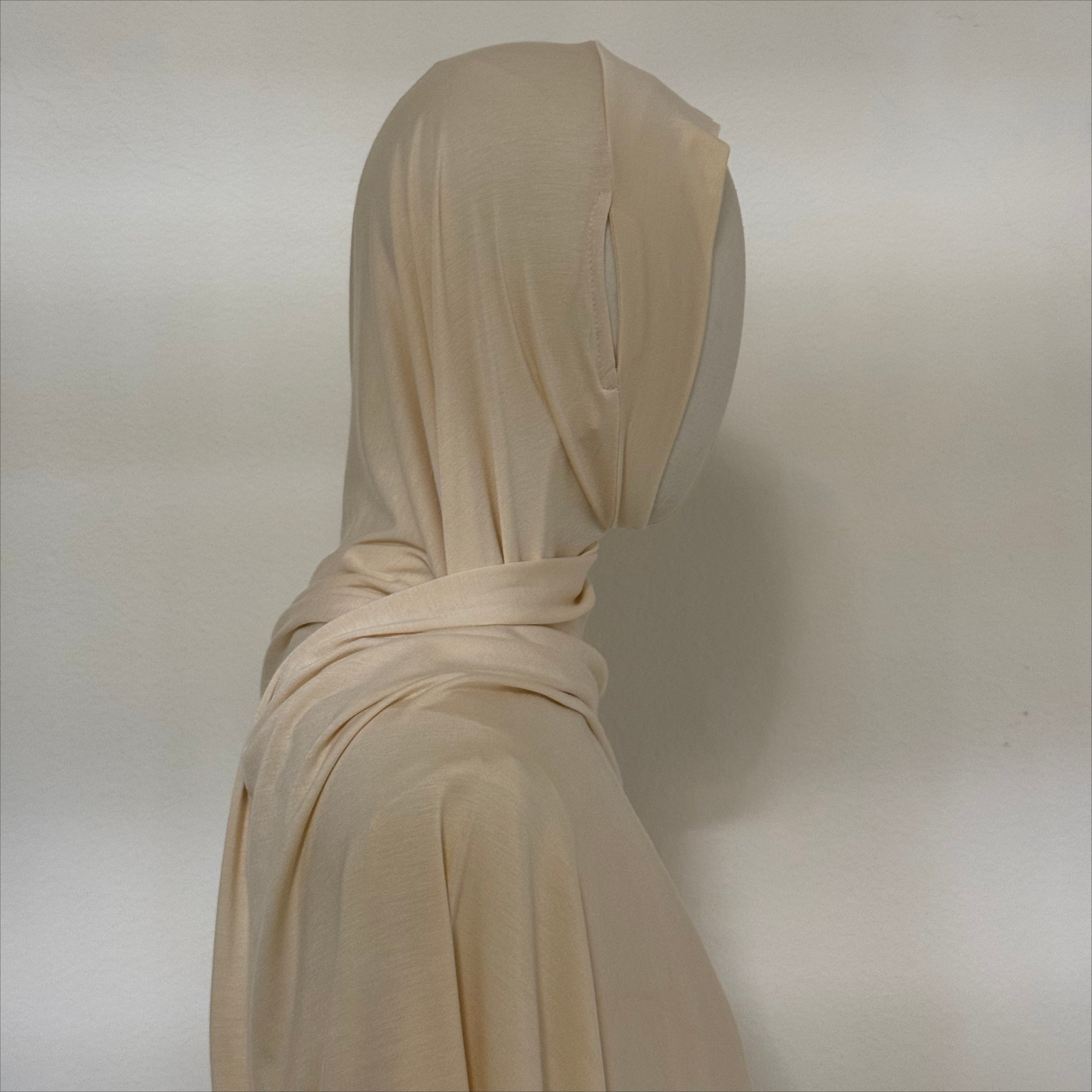 Cotton Modal Long Tail Hijab – Non-Slip, Breathable Instant Hijab (MH226)