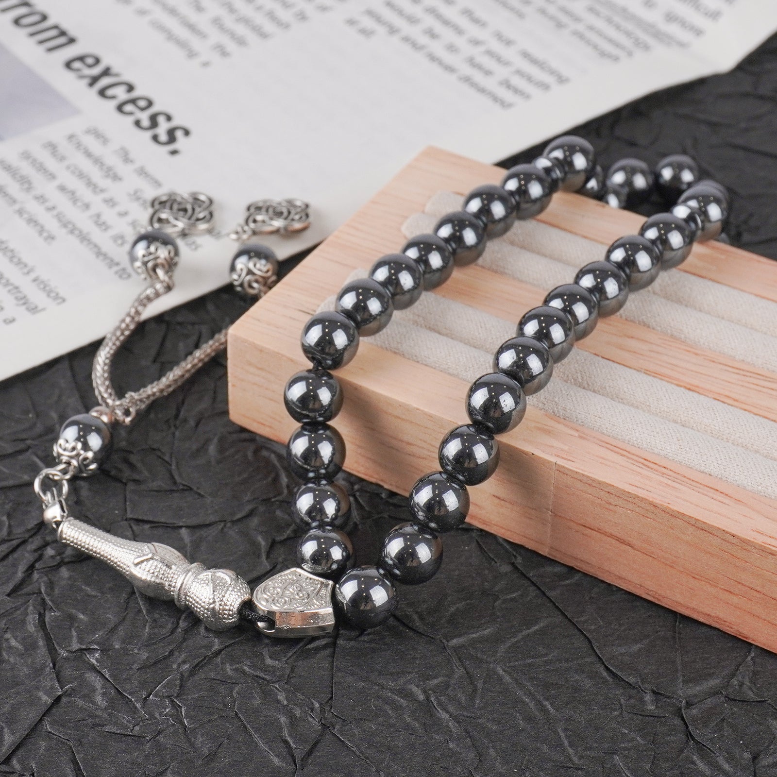 33 Bead Black Obsidian Tasbeeh(MR084)
