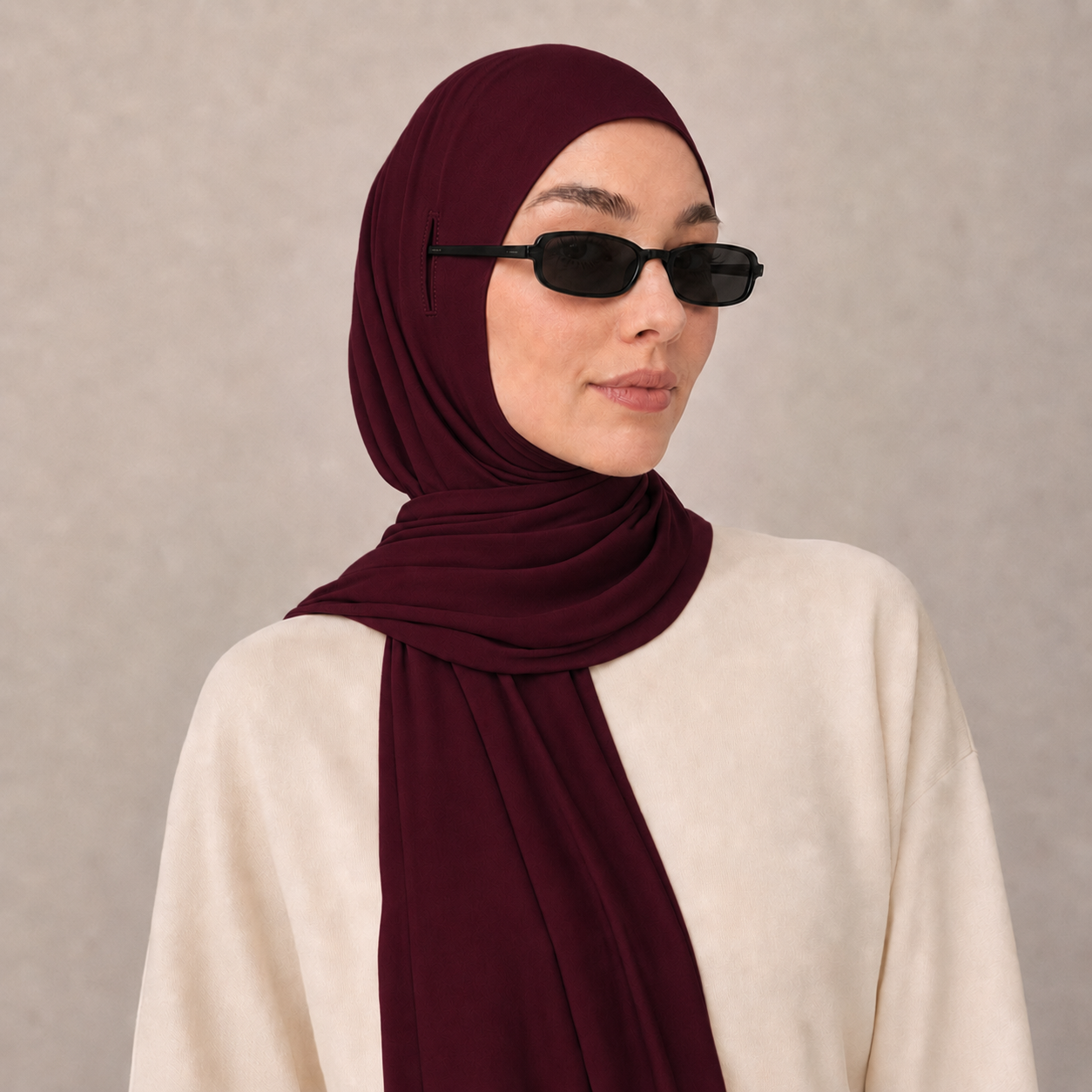 Cotton Modal Long Tail Hijab – Non-Slip, Breathable Instant Hijab (MH226)