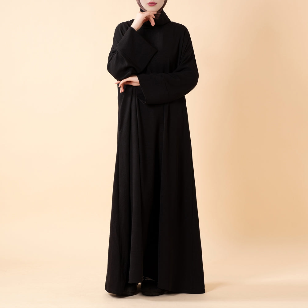 Everyday Crepe Turtleneck Abaya – Relaxed Fit for All Seasons(MA384)