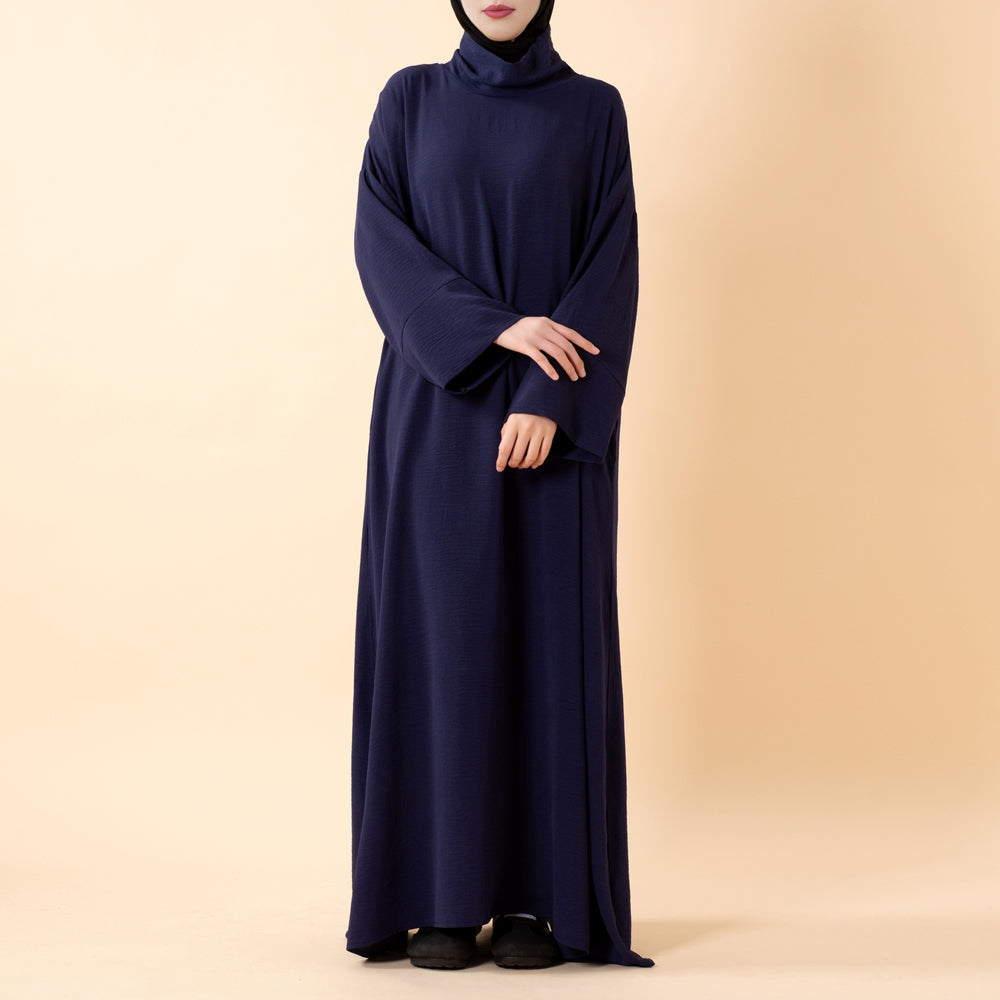 Everyday Crepe Turtleneck Abaya – Relaxed Fit for All Seasons(MA384)