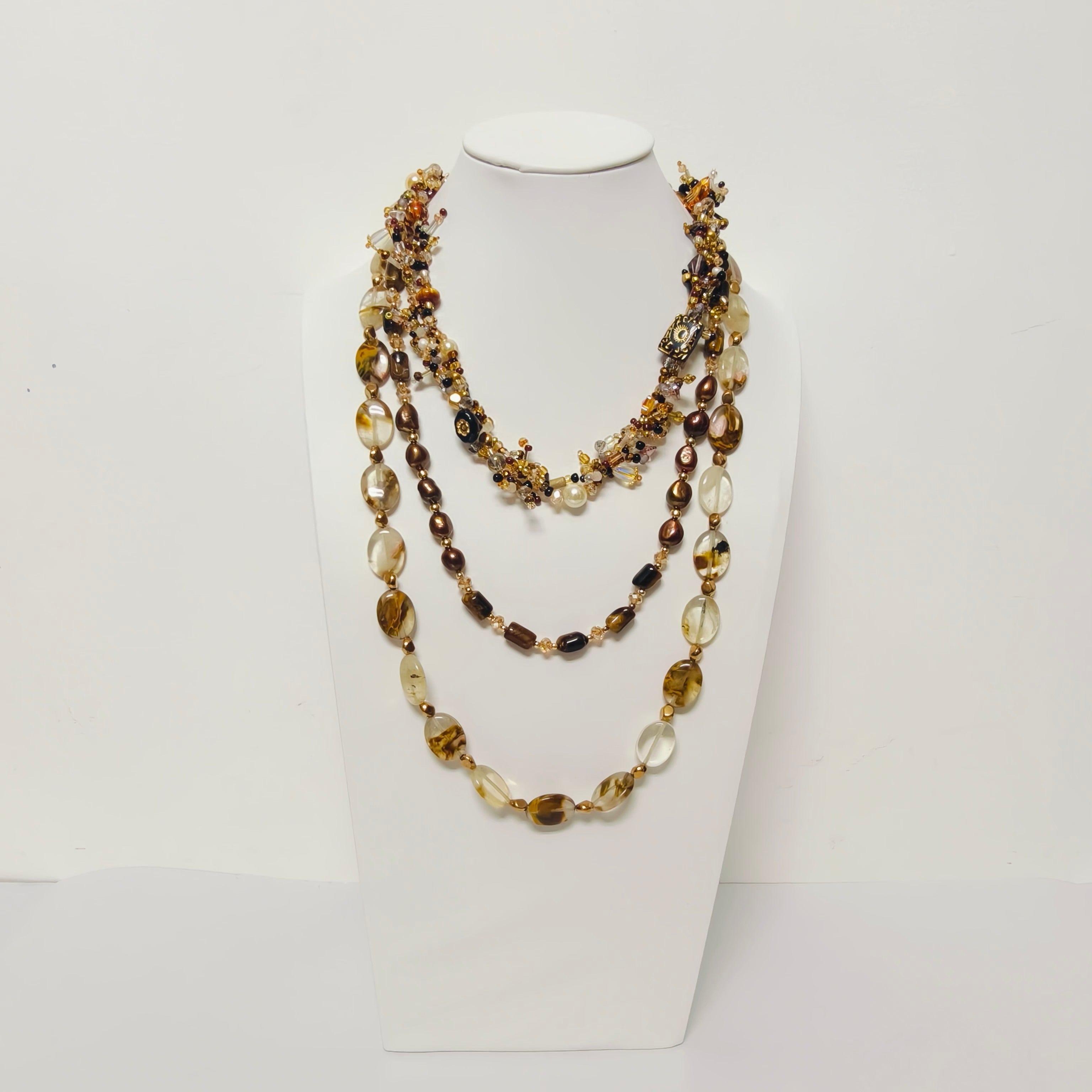 Versatile Adornment Stratified Brilliance Necklace Set (MAC344)