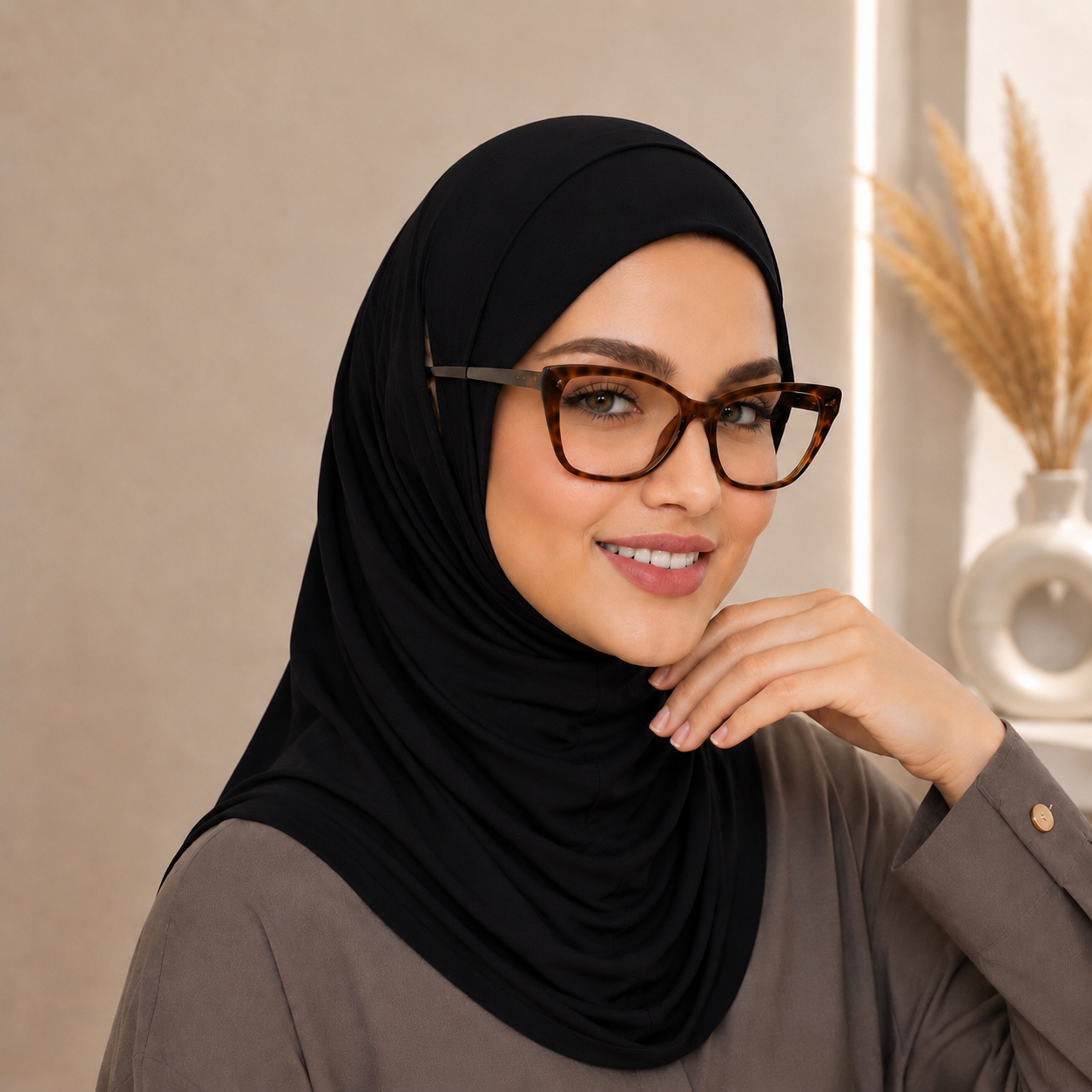 Stretch-Fit Instant Hijab — Cotton Modal, Earphone-Friendly (MH224)
