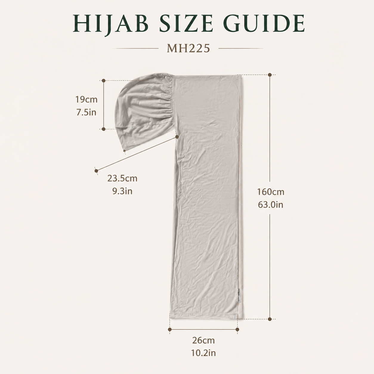 Instant Hijab | Snap-Close, Ohrhörer-freundlich, Baumwoll-Modal (MH225)