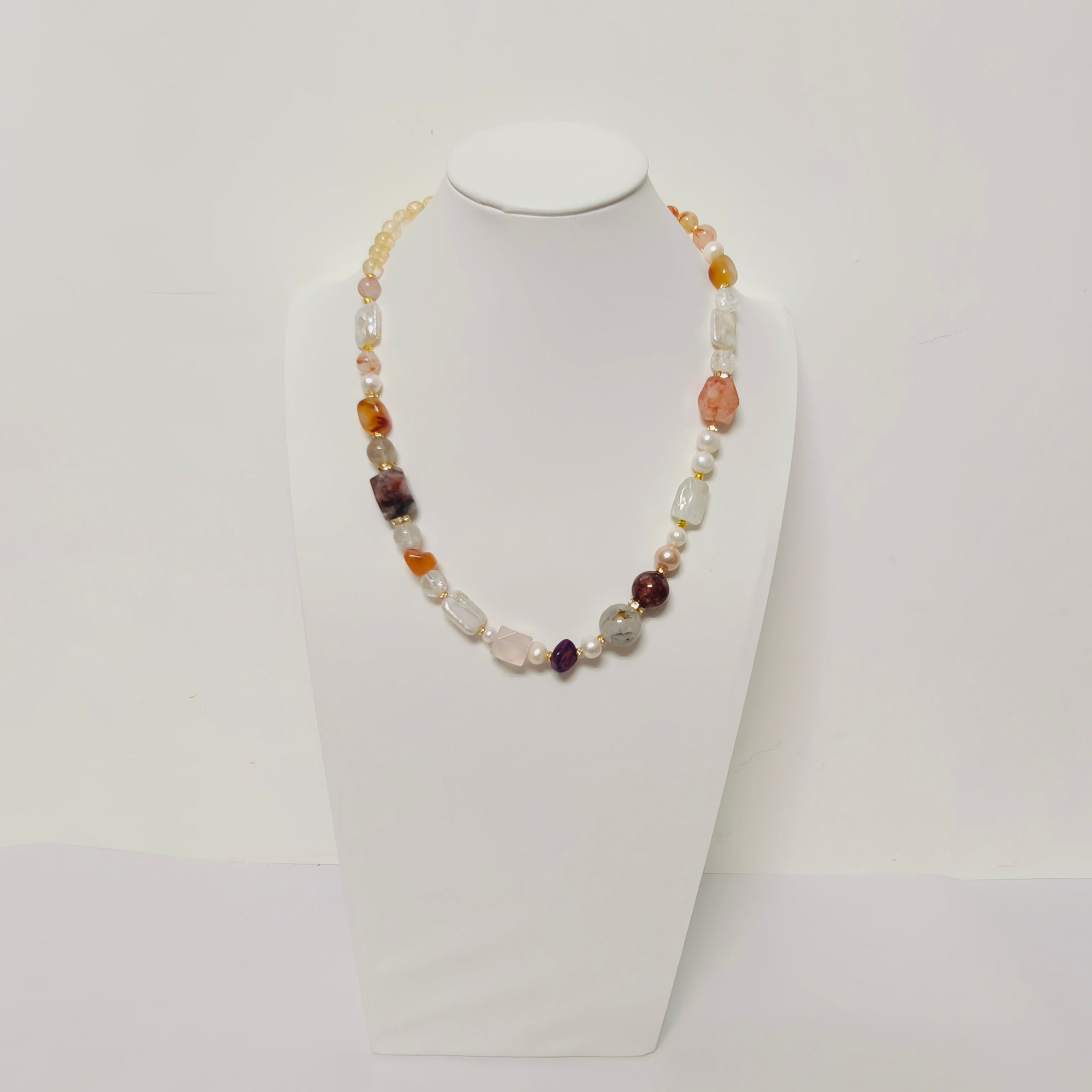 Handmade Premium Crystal Necklace | Artisan Woven Jewelry with Alloy Accents | Elegant Sparkling Statement Necklace for Women (MAC345)