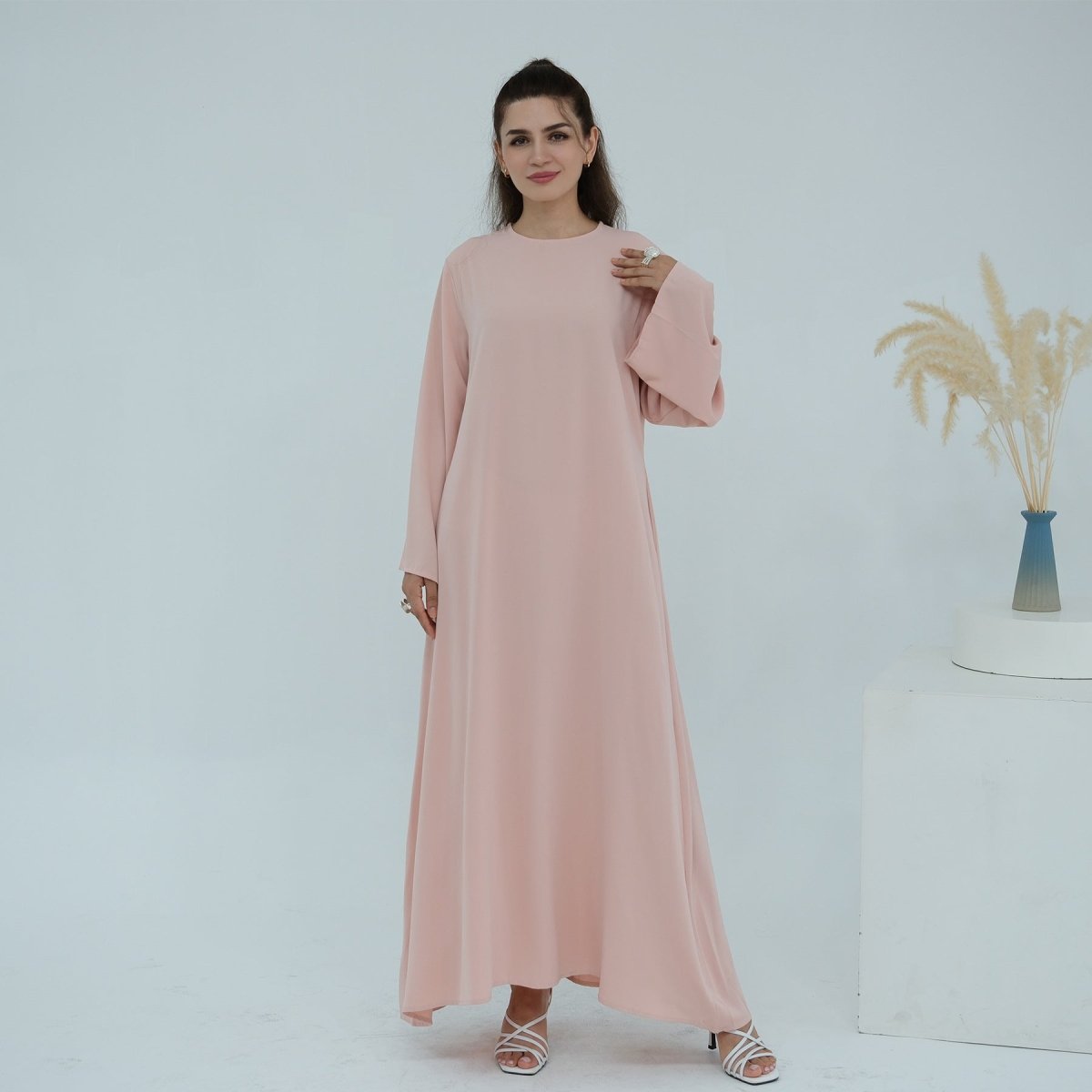 3D Floral Mesh Open Abaya(MOA288) - Mariam's Collection