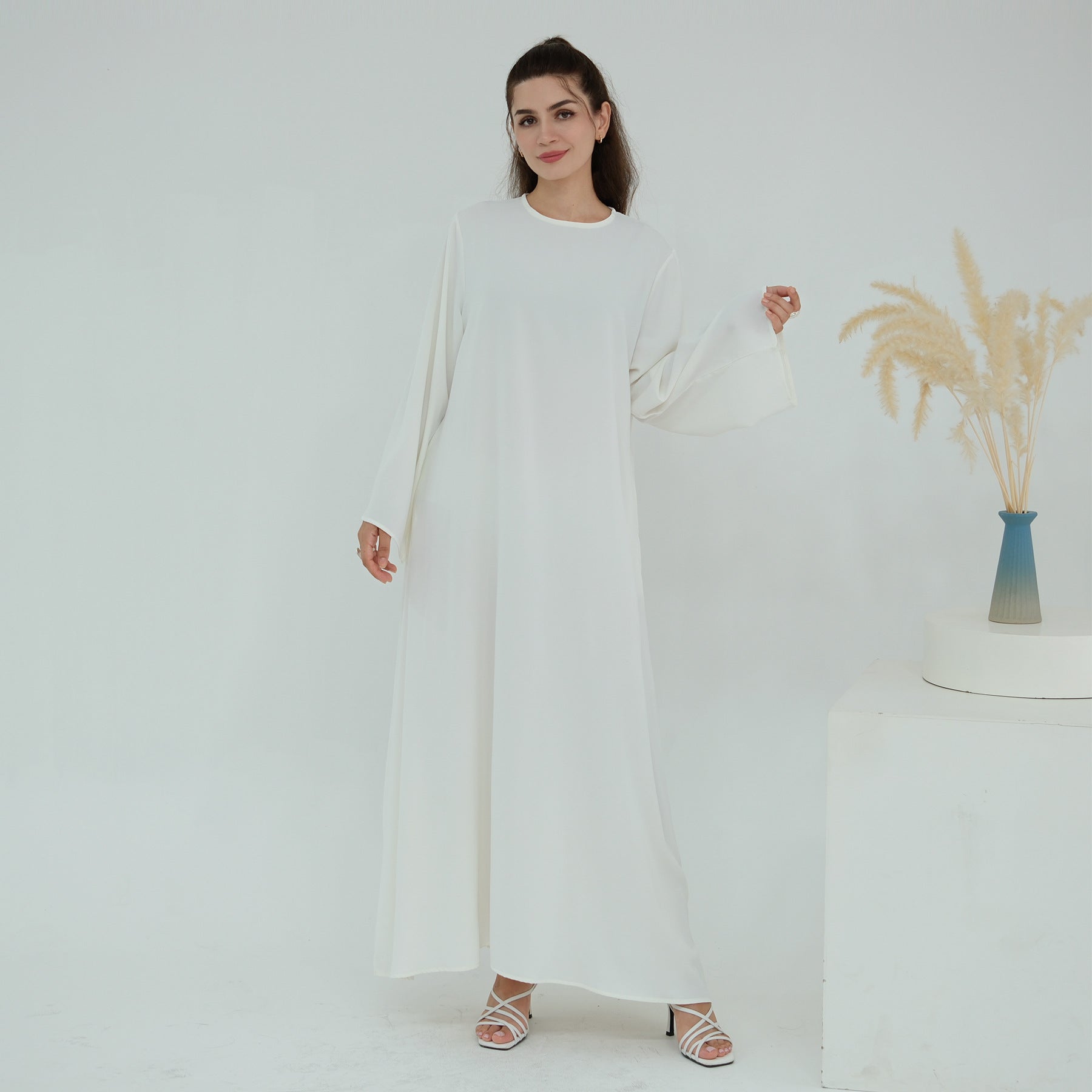 3D Floral Mesh Open Abaya(MOA288)