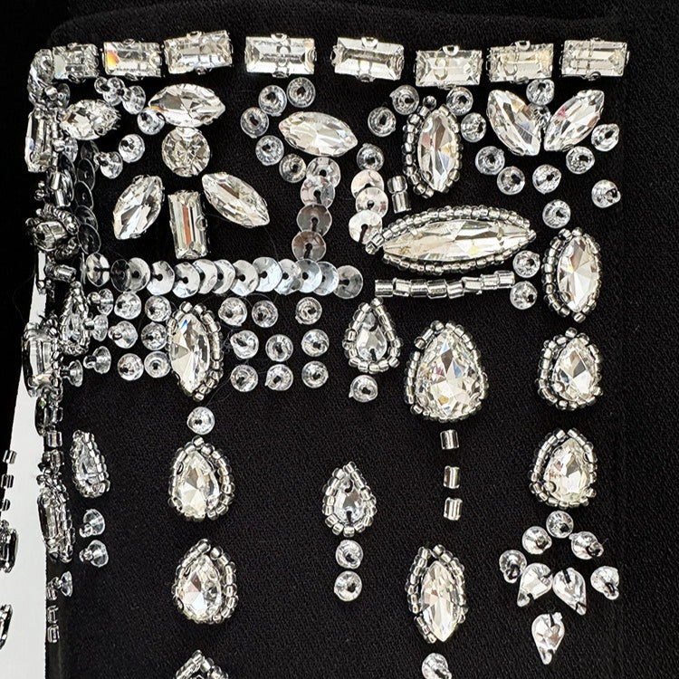 Crystal Embellished Blazer Evening Gown(MS300)