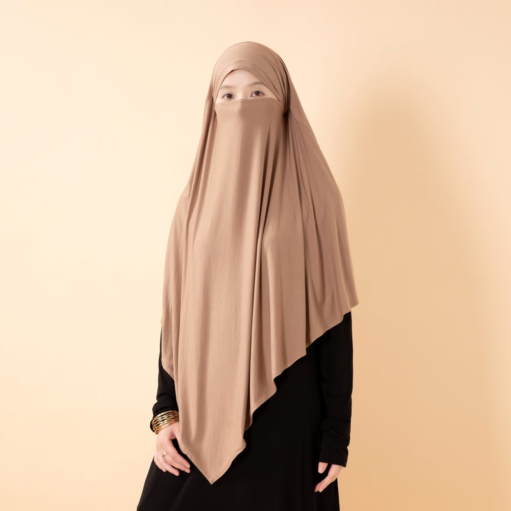 Premium Lenzing™ Modal Khimar with Integrated Face Veil (MK026)