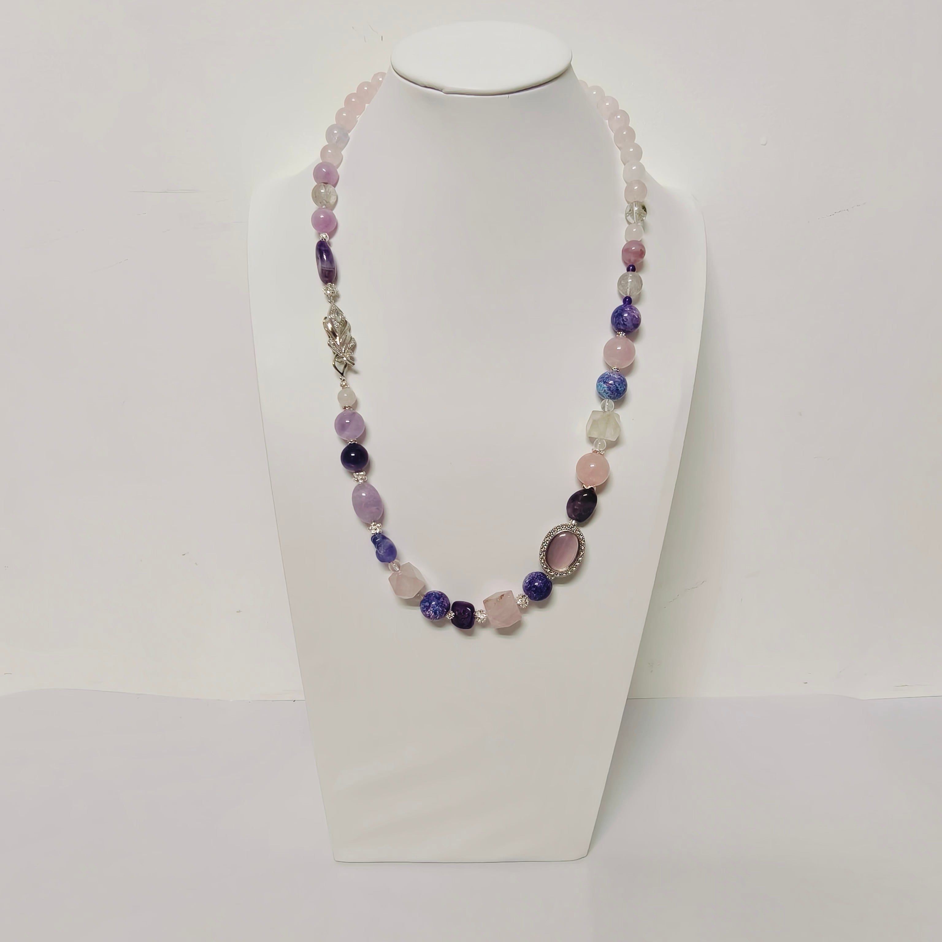 Handmade Premium Crystal Necklace | Artisan Woven Jewelry with Alloy Accents | Elegant Sparkling Statement Necklace for Women (MAC345)