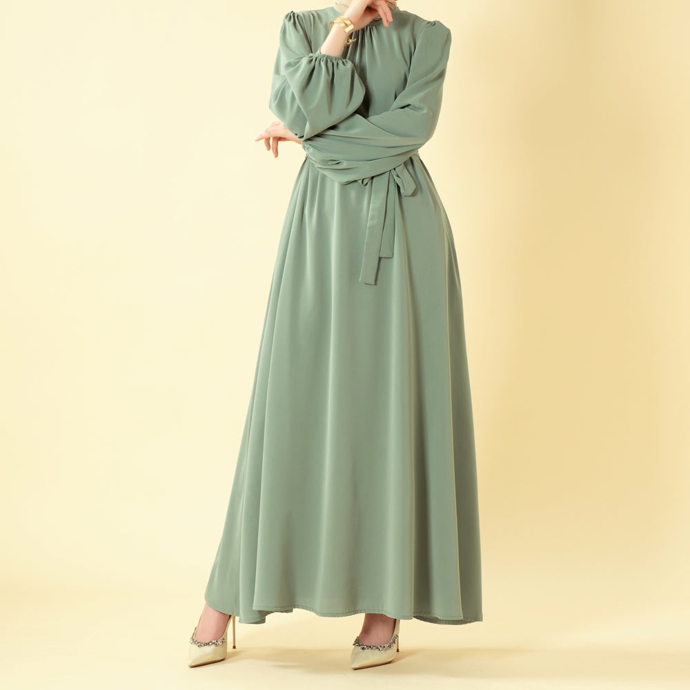 Candy Color Pleated Abaya | Must - have Essential Basic Dress (MA142) - Mariam's Collection