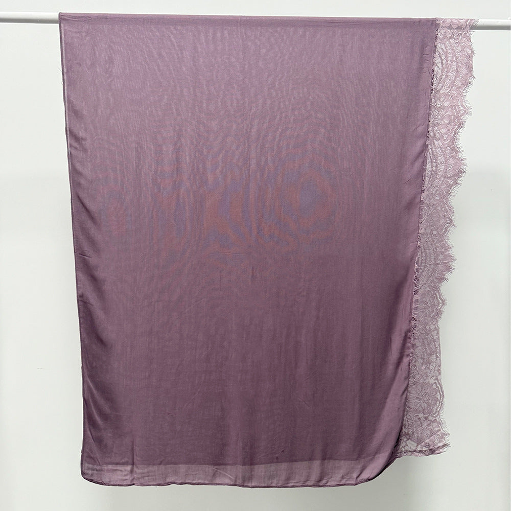 Lace Trim Rayon Hijab Scarf(MH211)