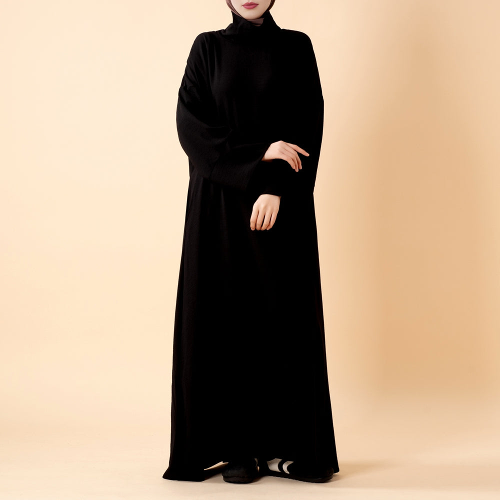 Everyday Crepe Turtleneck Abaya – Relaxed Fit for All Seasons(MA384)