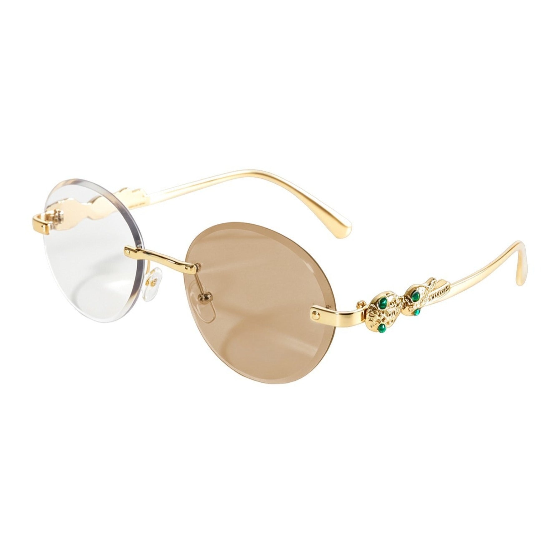 Vintage Oval Rimless Sun Glasses(MAC446)