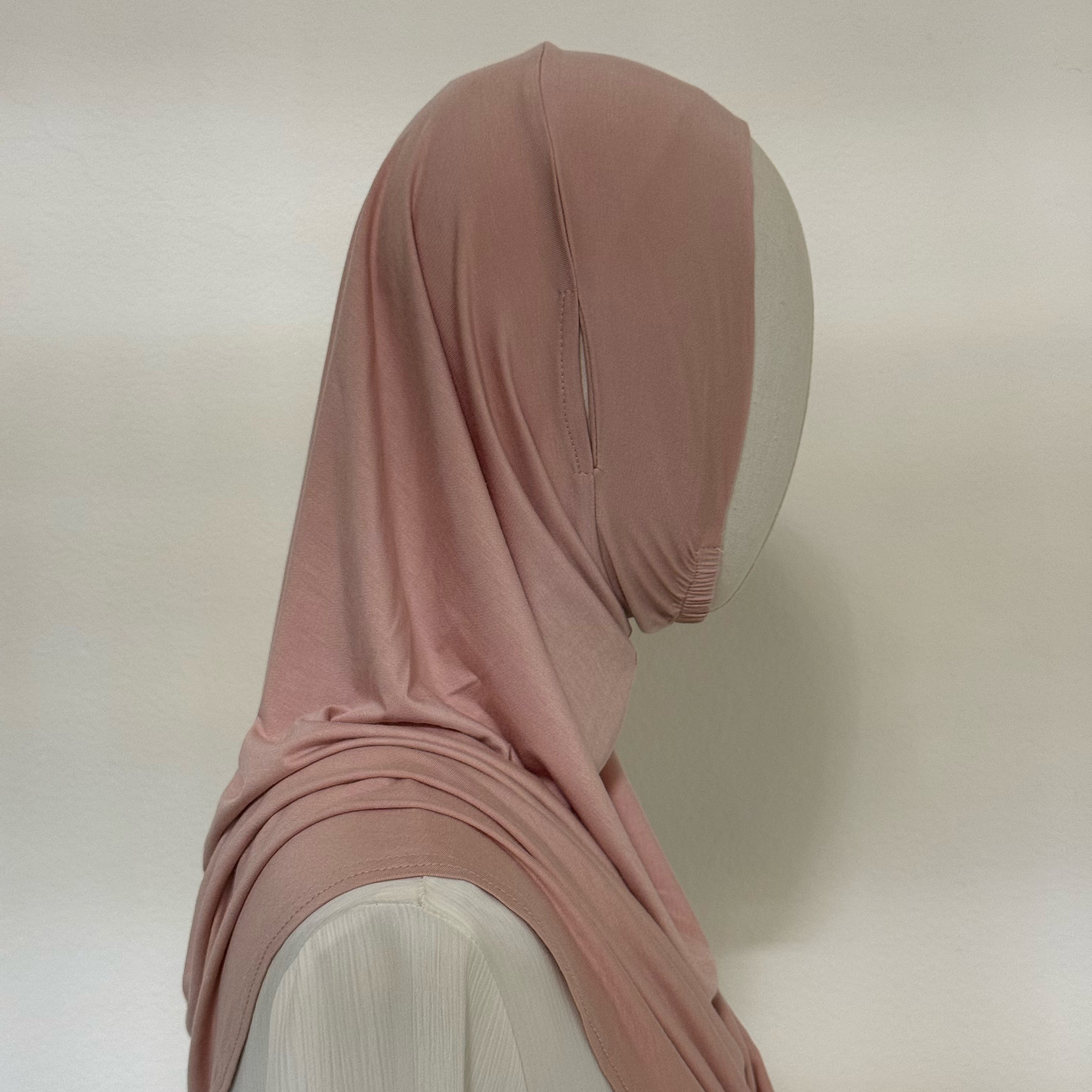 Stretch-Fit Instant Hijab — Cotton Modal, Earphone-Friendly (MH224)