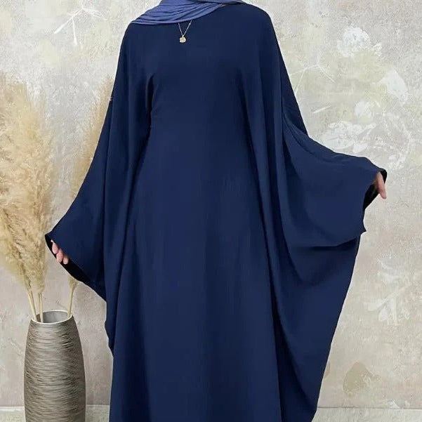 Modest Batwing Sleeve Loose Solid Color Maxi Abaya(MA172)