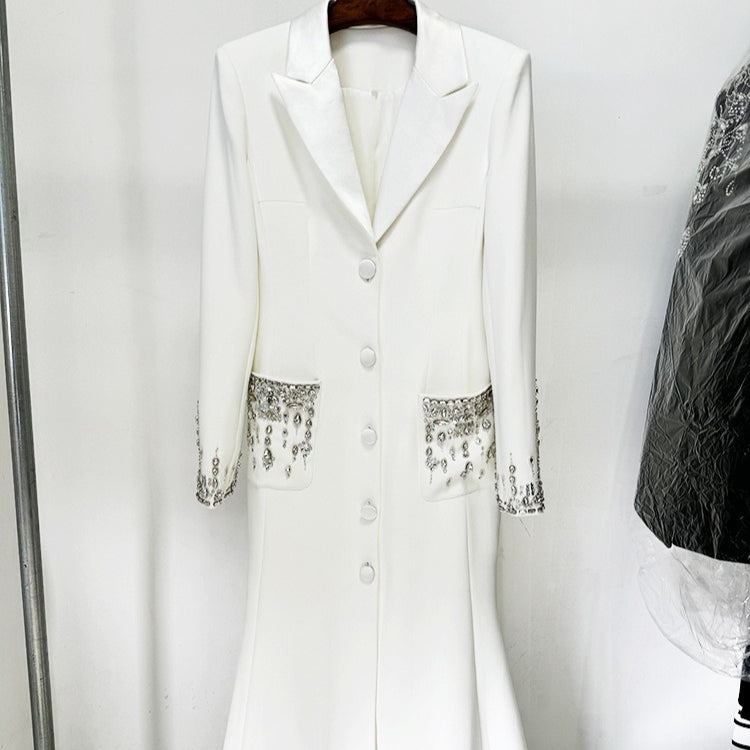 Crystal Embellished Blazer Evening Gown(MS300)