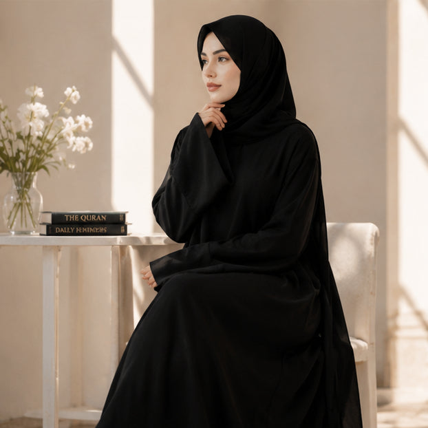 Premium One-Piece Hijab Abaya for Women | Nida Fabric Travel Abaya (MJ024)
