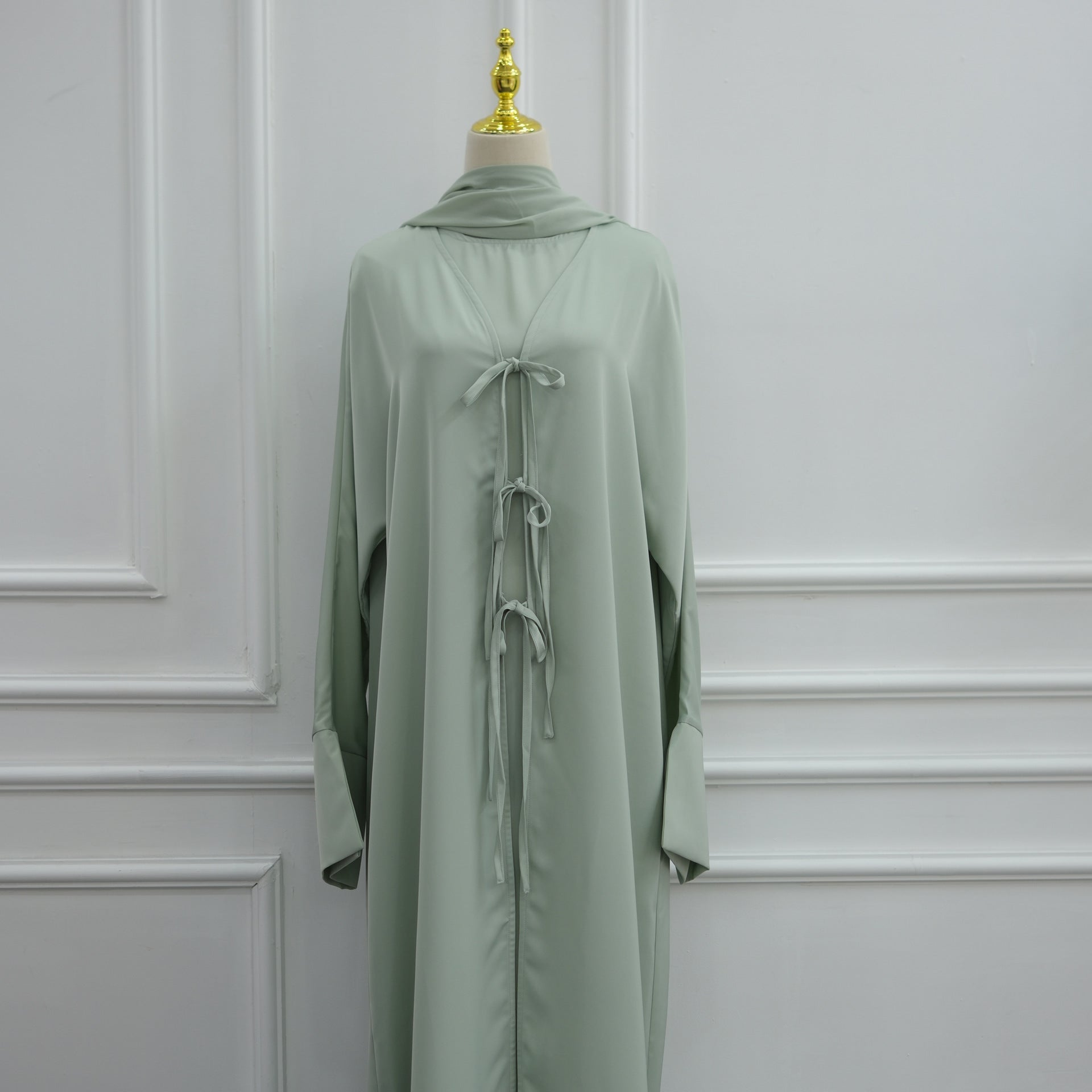 Nida Three-Piece Open Abaya Set(MOA340)