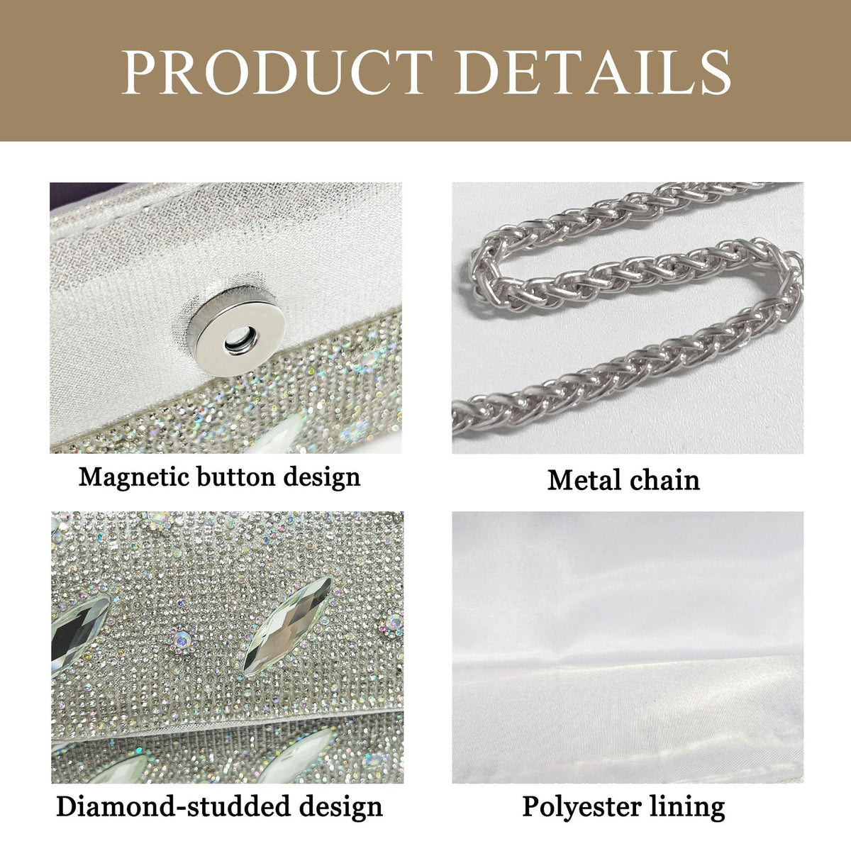 Elegant Faux Pearl Evening Clutch Bag - Vintage Style Beaded Handbag & Crossbody Purse for Weddings & Parties(MAC490)