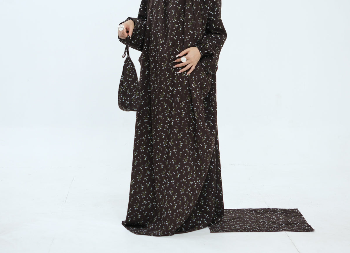 Printed One-Piece Hijab Abaya Prayer Set(MJ025)