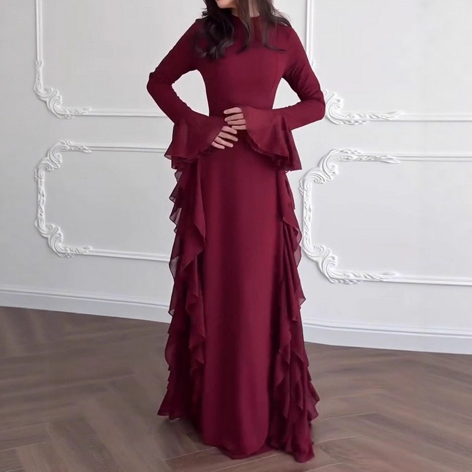 Ruffle Dress with Bell Sleeves(MS295)