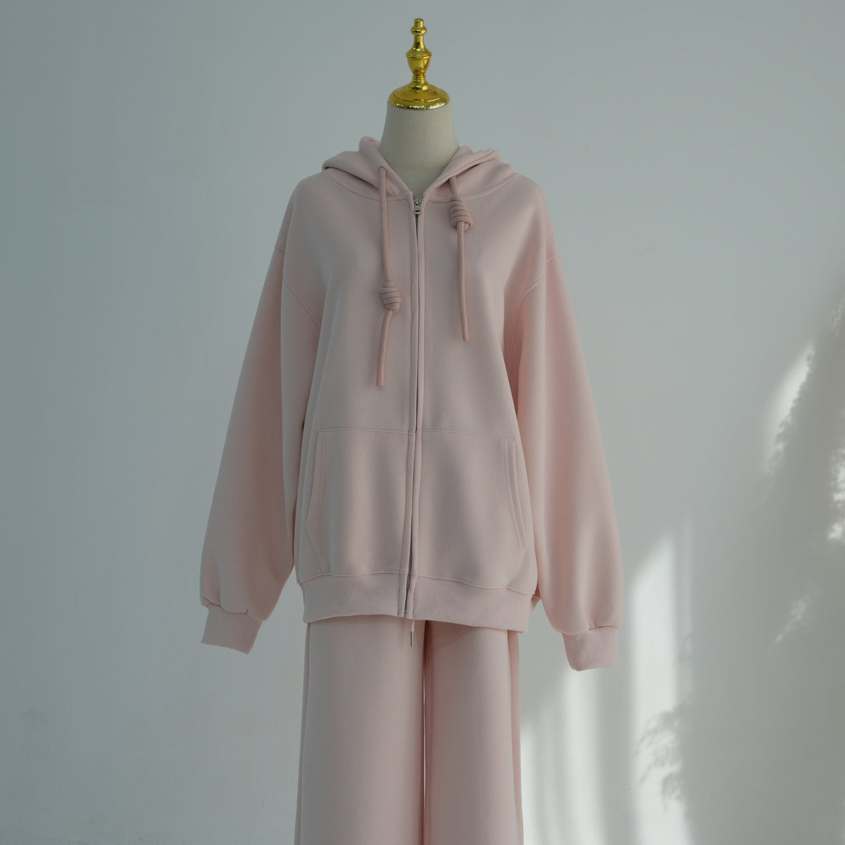 Ensemble Zip-Up Hoodie & Pantalon Jambes Larges | Tenue Athleisure Casual Modeste Deux-Pièces (MS595)