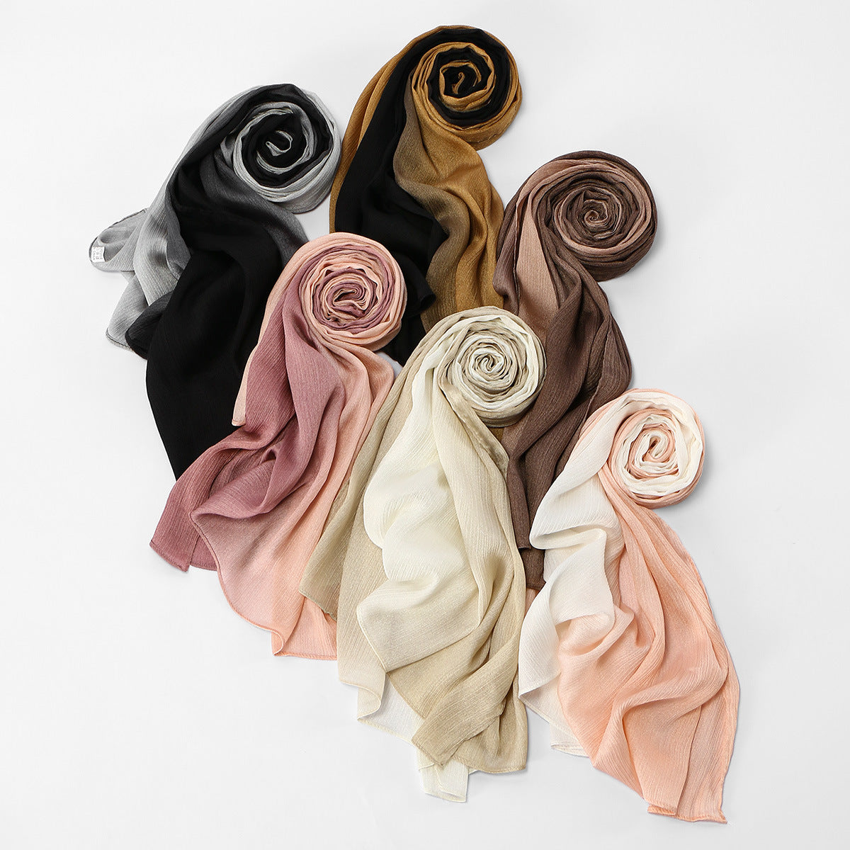 Gradient Crinkle Texture Hijab Scarf (MH253)