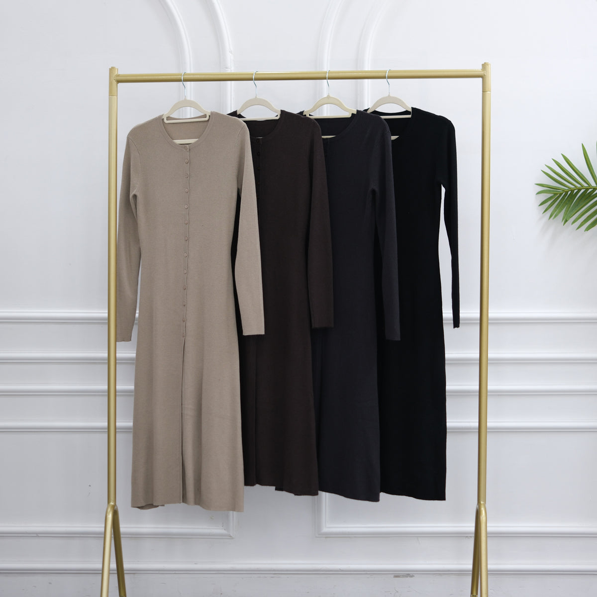 Modest Ribbed Knit Two-Piece Set(MS536)