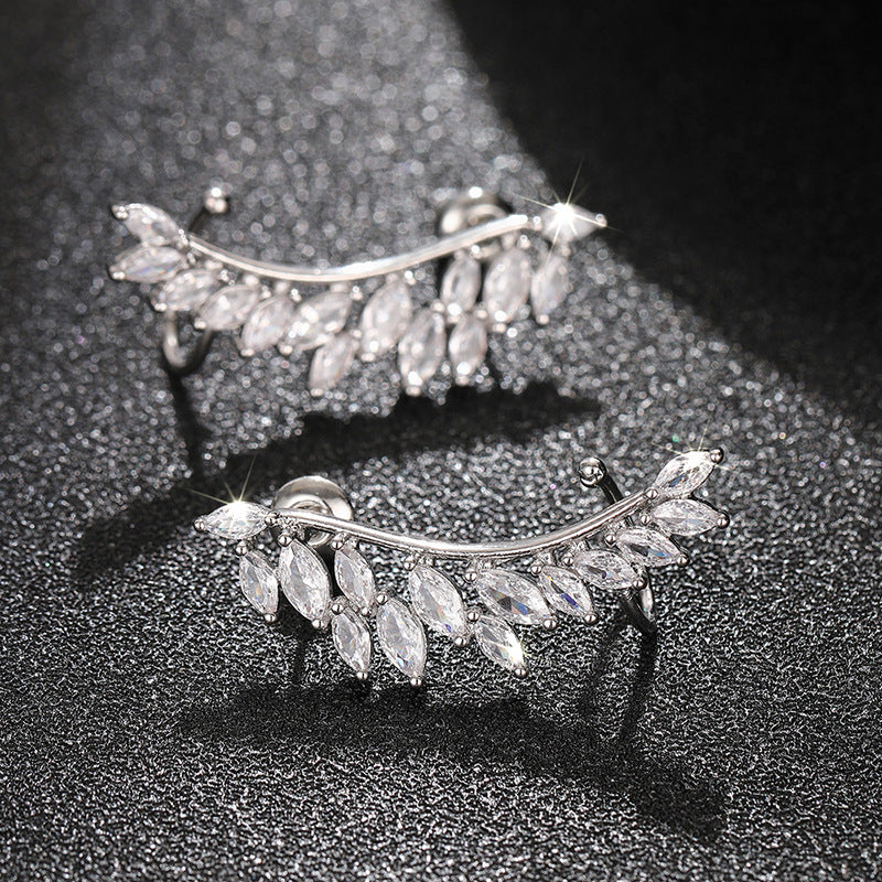 Leaf Wing Silhouette Stud Earrings(MAC443)