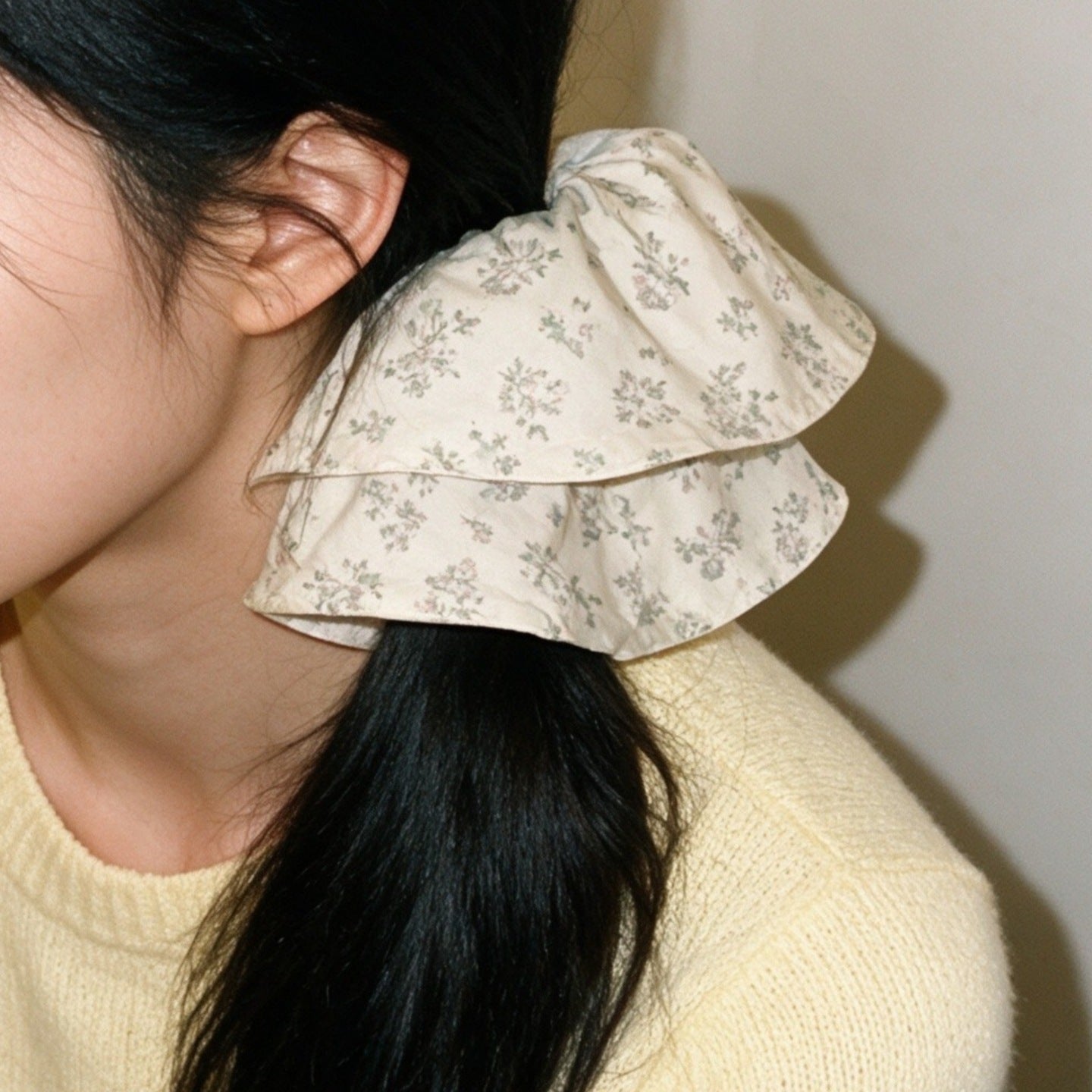 Oversized Floral Scrunchie Hair Tie(MAC453)