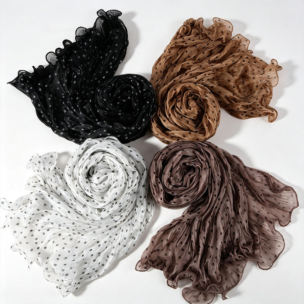 Foulard Hijab Shimmer Froissé à Pois (MH249)