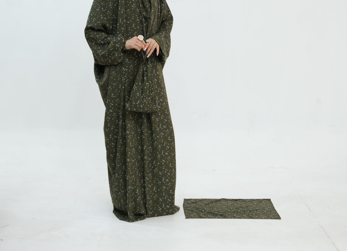 Printed One-Piece Hijab Abaya Prayer Set(MJ025)