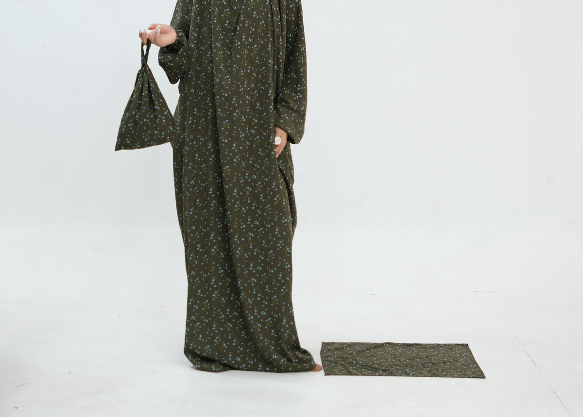 Printed One-Piece Hijab Abaya Prayer Set(MJ025)