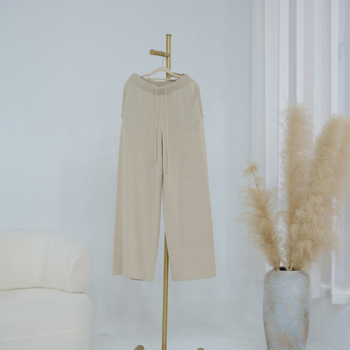 Solid Knit Top & Pants Set(MOA350)