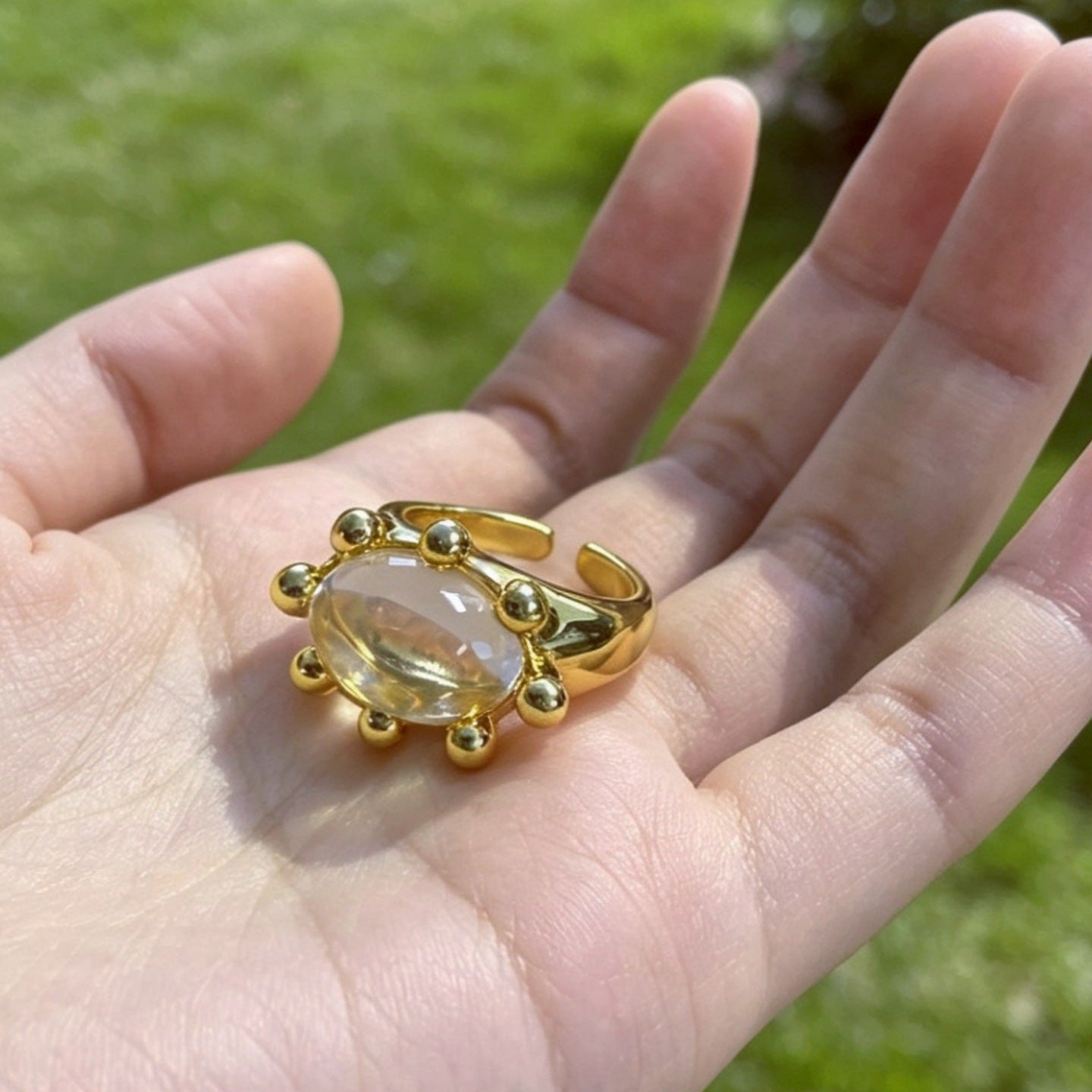 Vintage Crab Sunburst Crystal Statement Ring | Adjustable Ring(MAC483)
