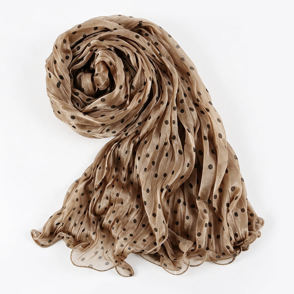 Foulard Hijab Shimmer Froissé à Pois (MH249)