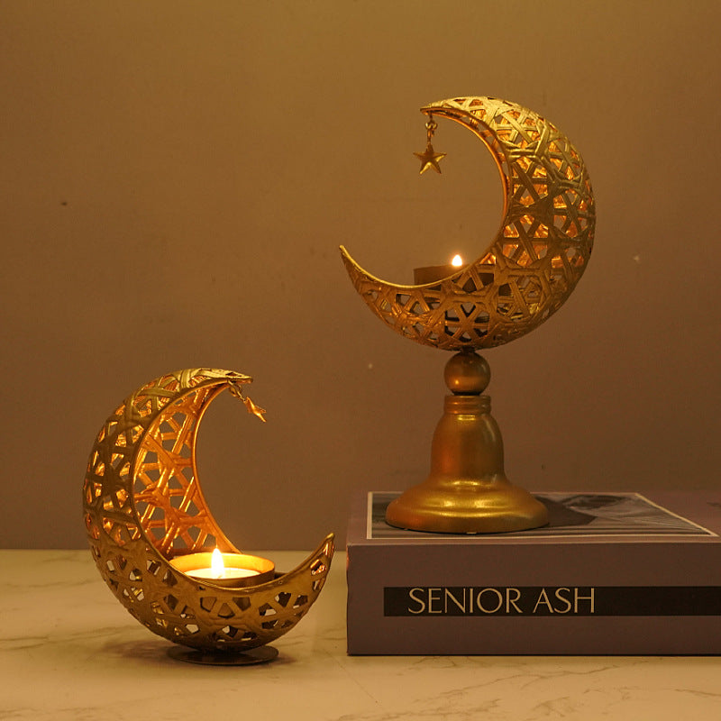 Hollow Moon Candle Holder Ramadan Decorative Accent (MAC379)