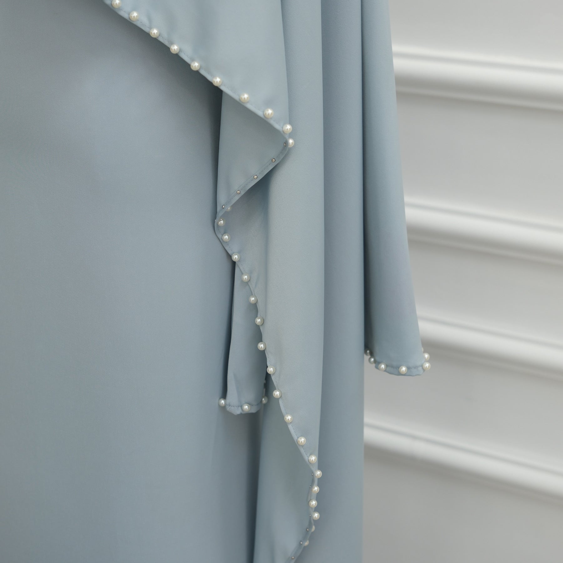 Pearl Embellished Kaftan Abaya | Luxury Cape Sleeve Maxi Dress(MA382)