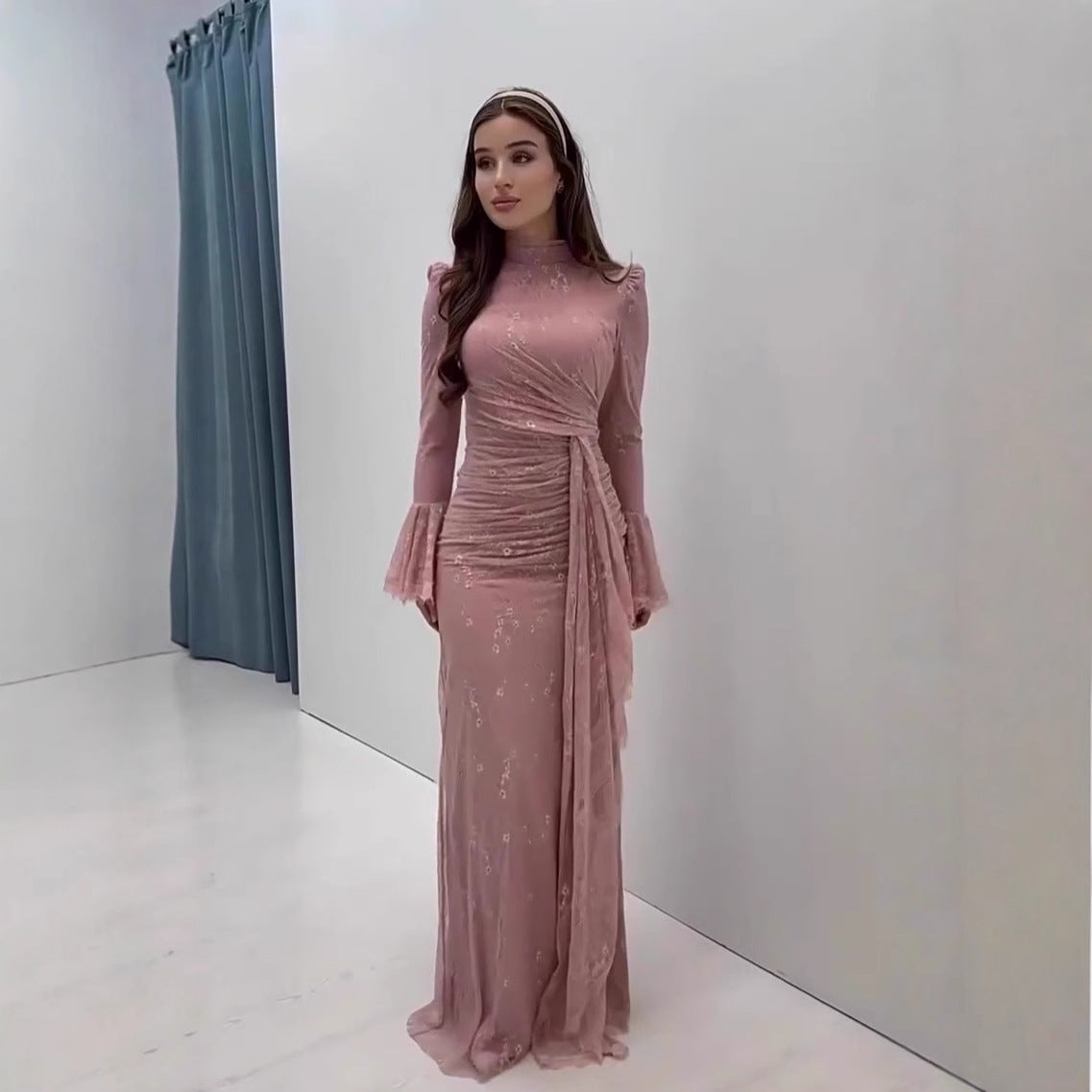 Sequin Embellished Maxi Dress(MS282)