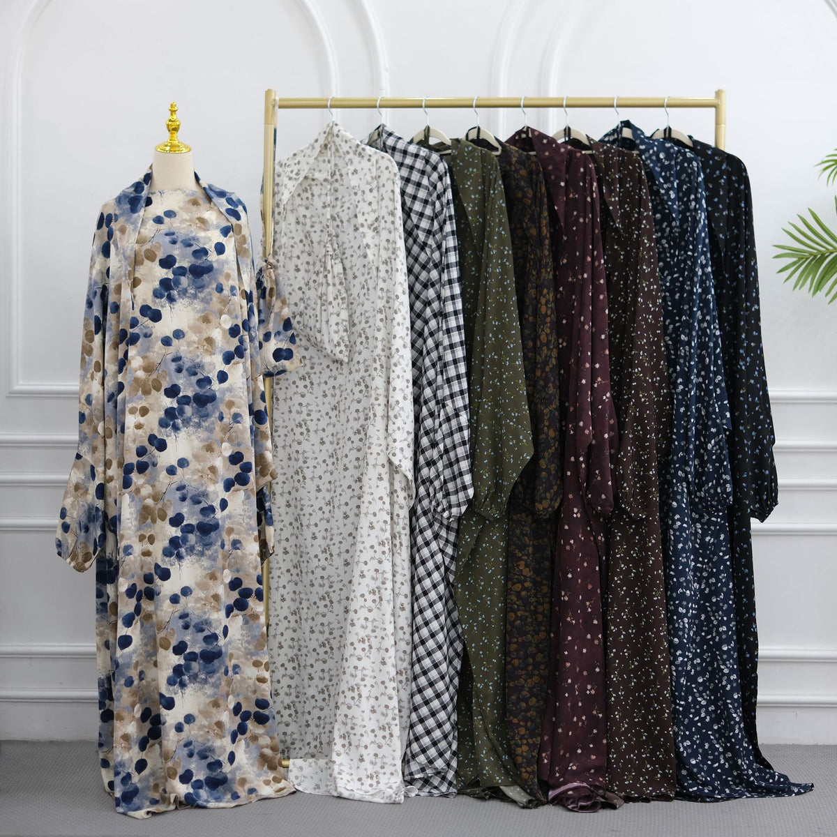 Printed One-Piece Hijab Abaya Prayer Set(MJ025)