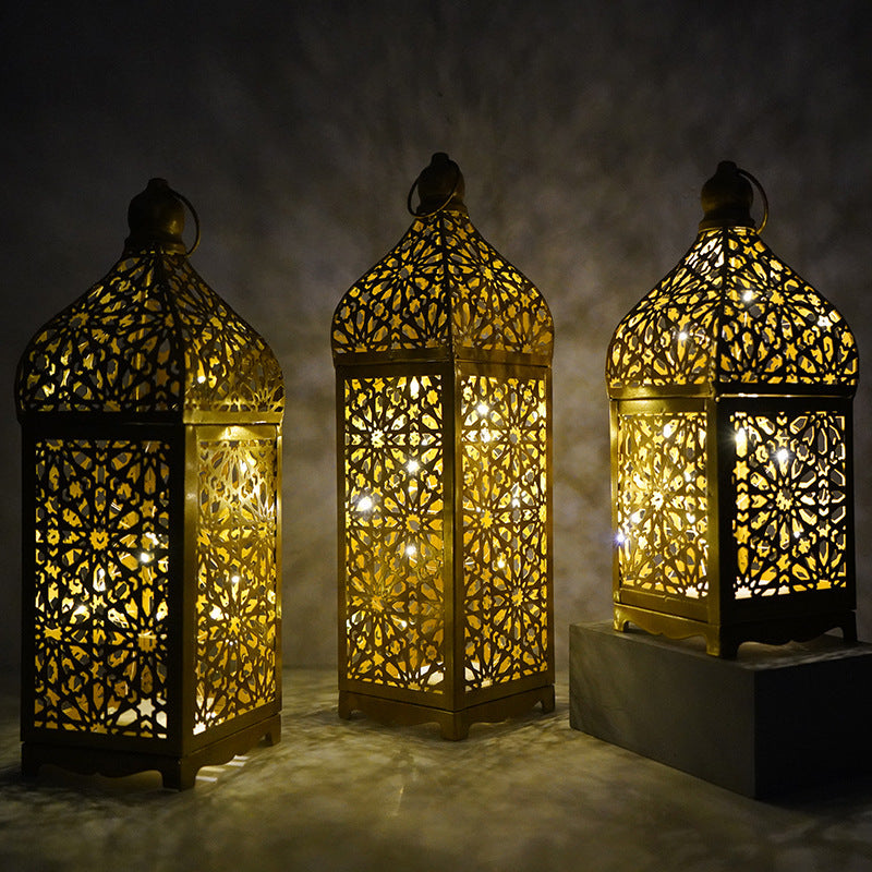 Festive Home Craft Decor Ramadan Hollow Moroccan Iron Lantern (MAC402)
