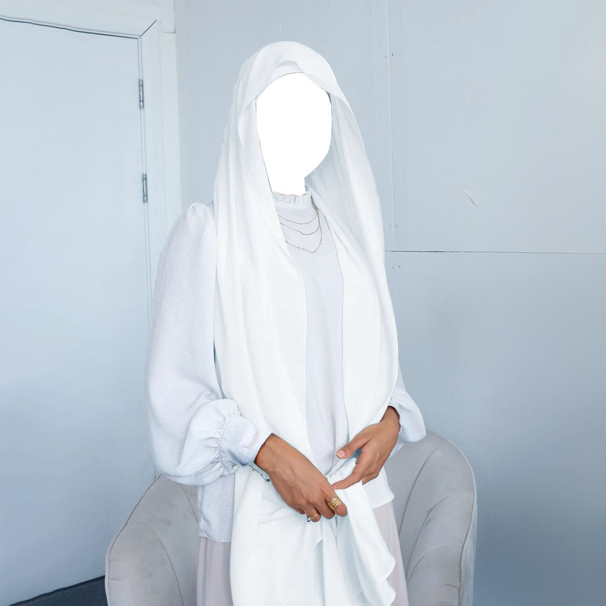 Crinkle Chiffon Hijab Set(MH210)