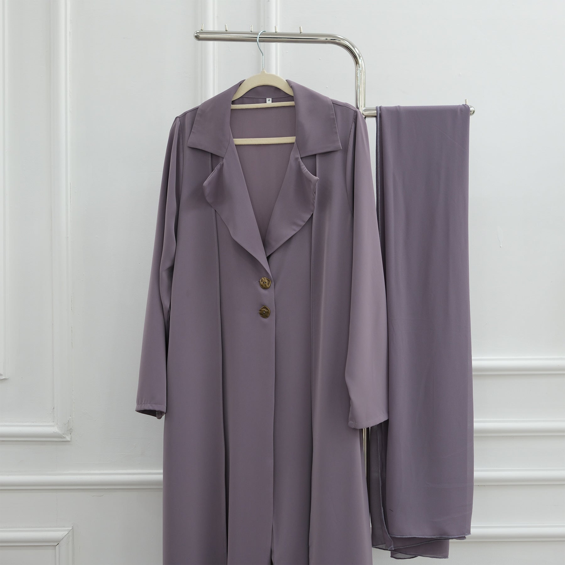 Blazer Open Abaya Set with Hijab(MOA272)