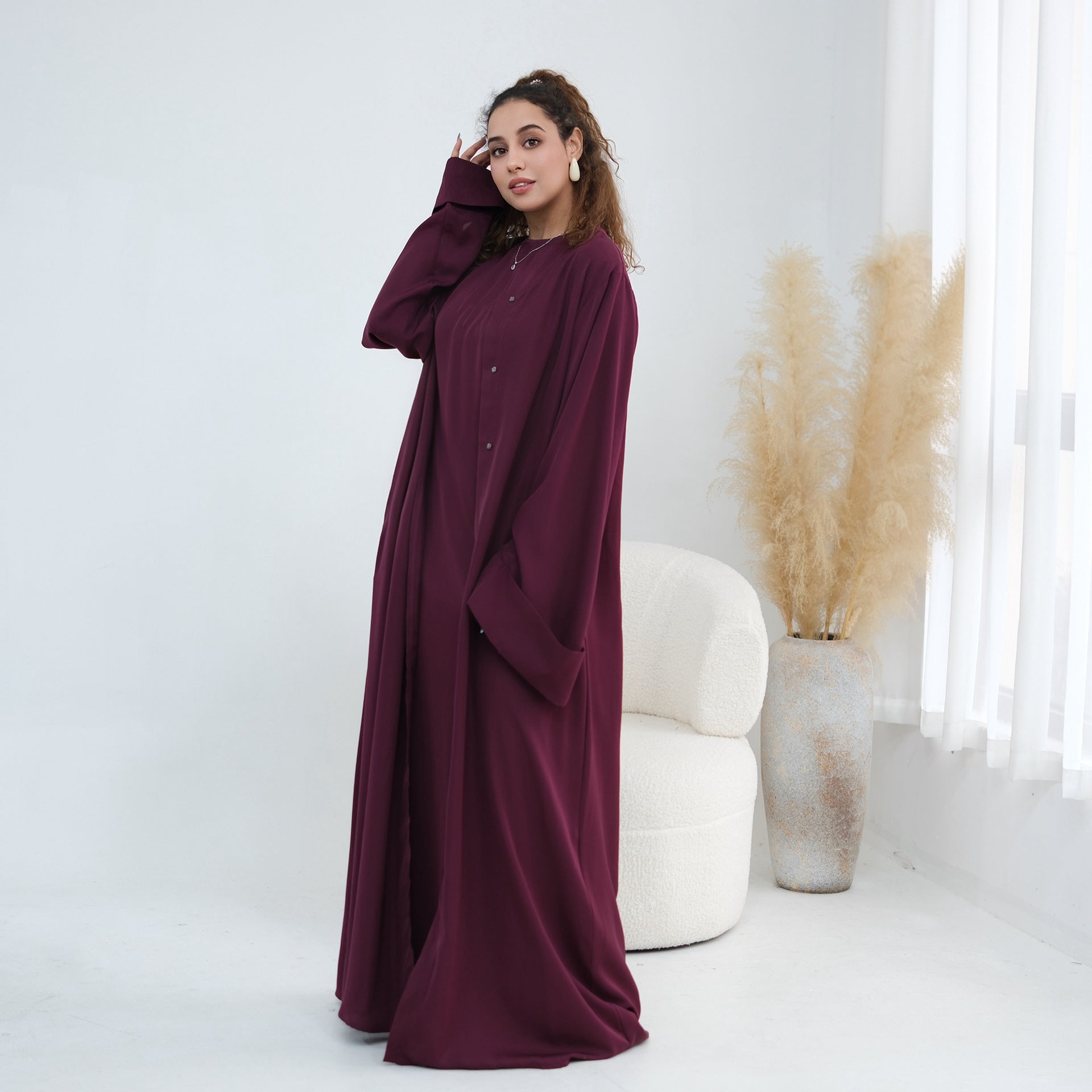 Nida Open Abaya & Hijab Set(MOA344)