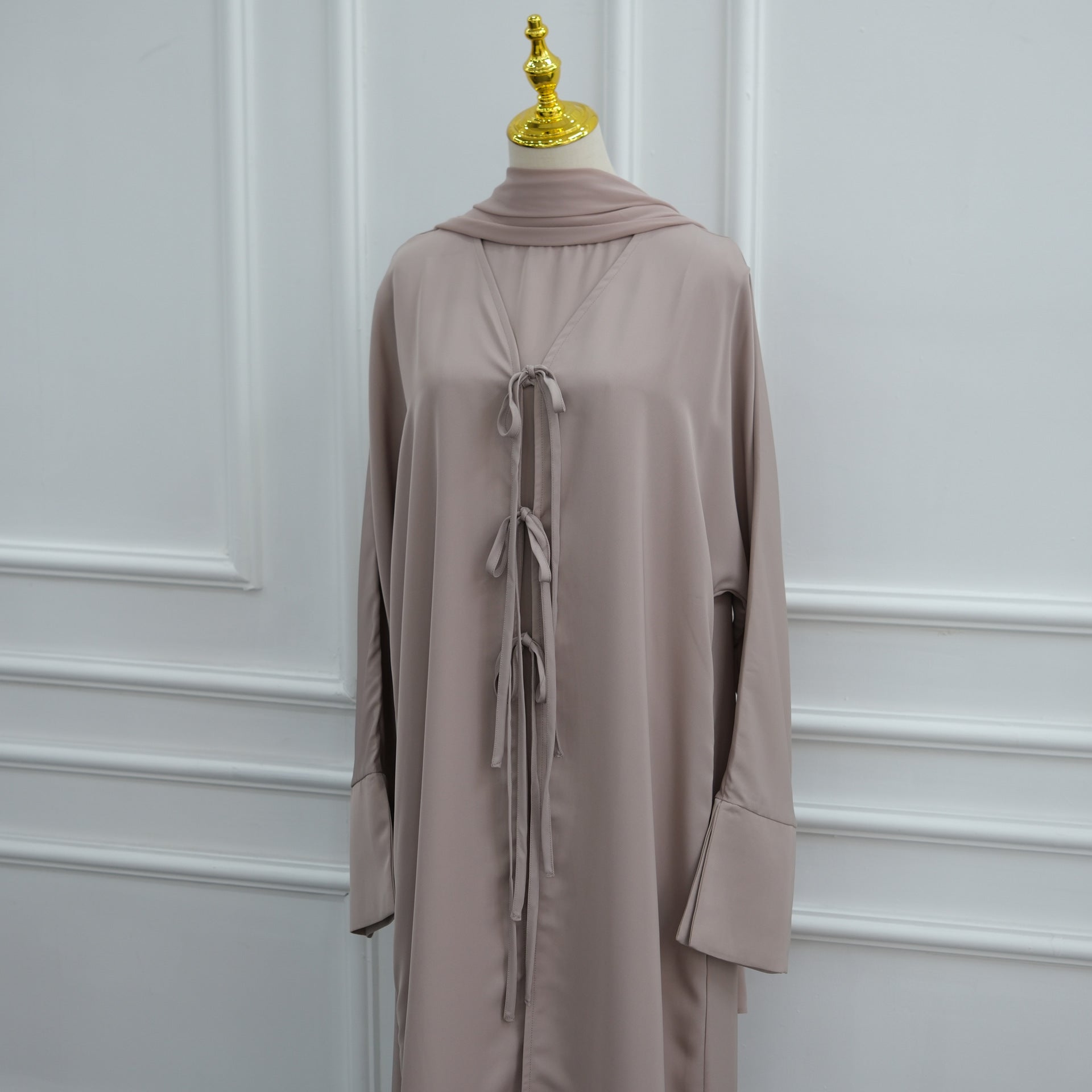 Nida Three-Piece Open Abaya Set(MOA340)
