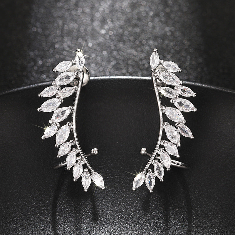 Leaf Wing Silhouette Stud Earrings(MAC443)